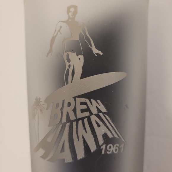 Flying Saucer Brew Hawaii 1961 God Save the King Beer Pint Glass Surfing - Picture 7 of 10
